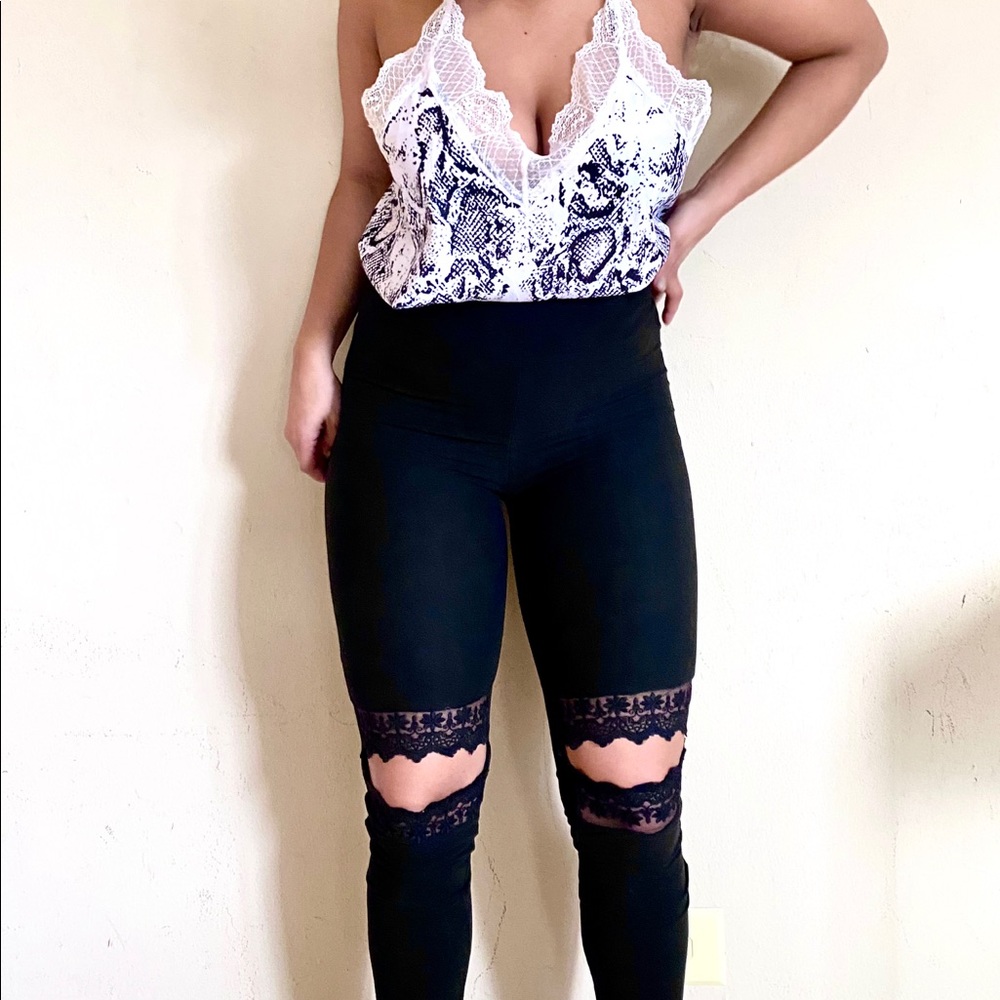 Snake print animal casual lace blouse tank top